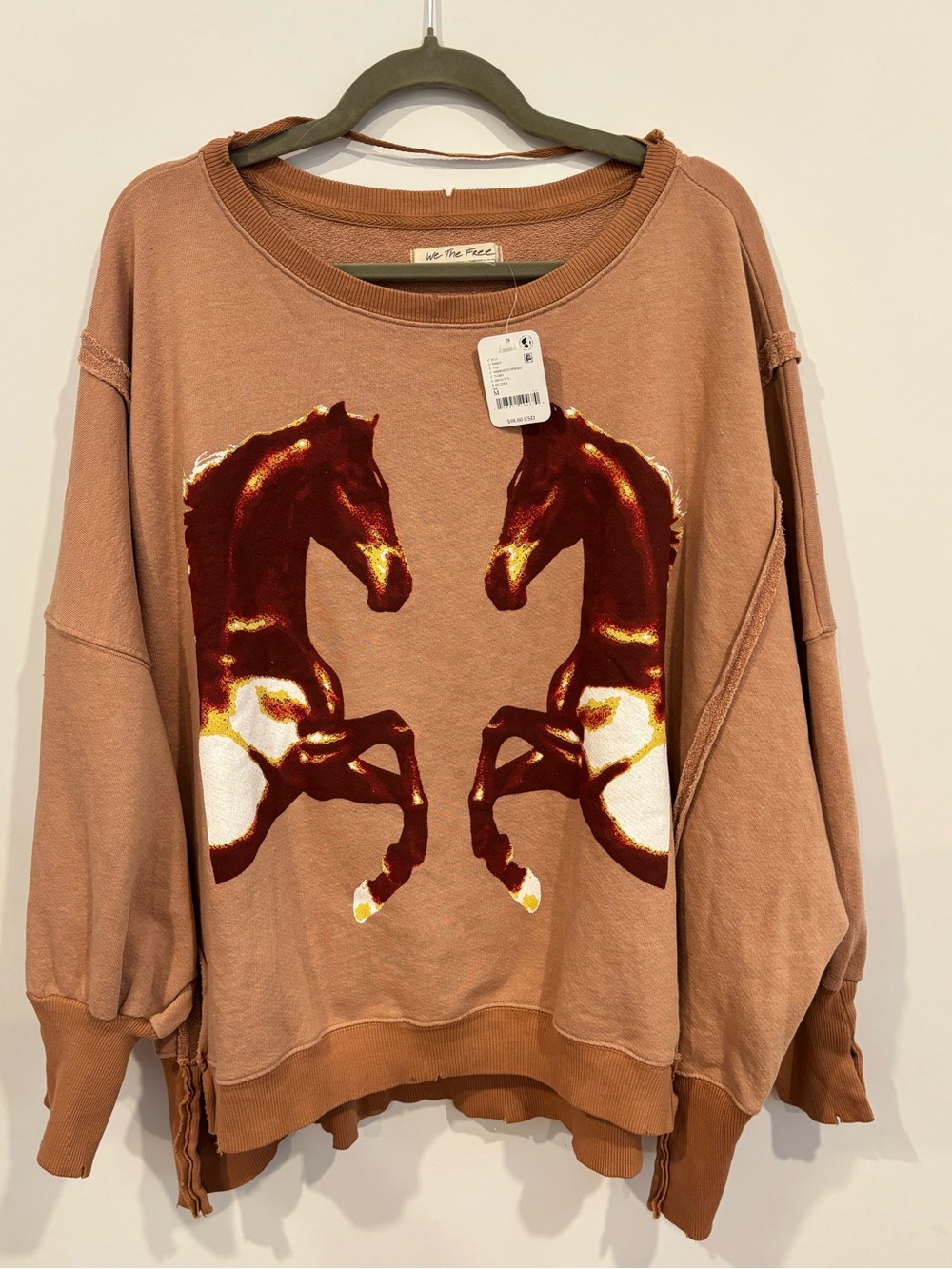 Free People We The Free Graphic Camden Pullover Mirrored Horses
